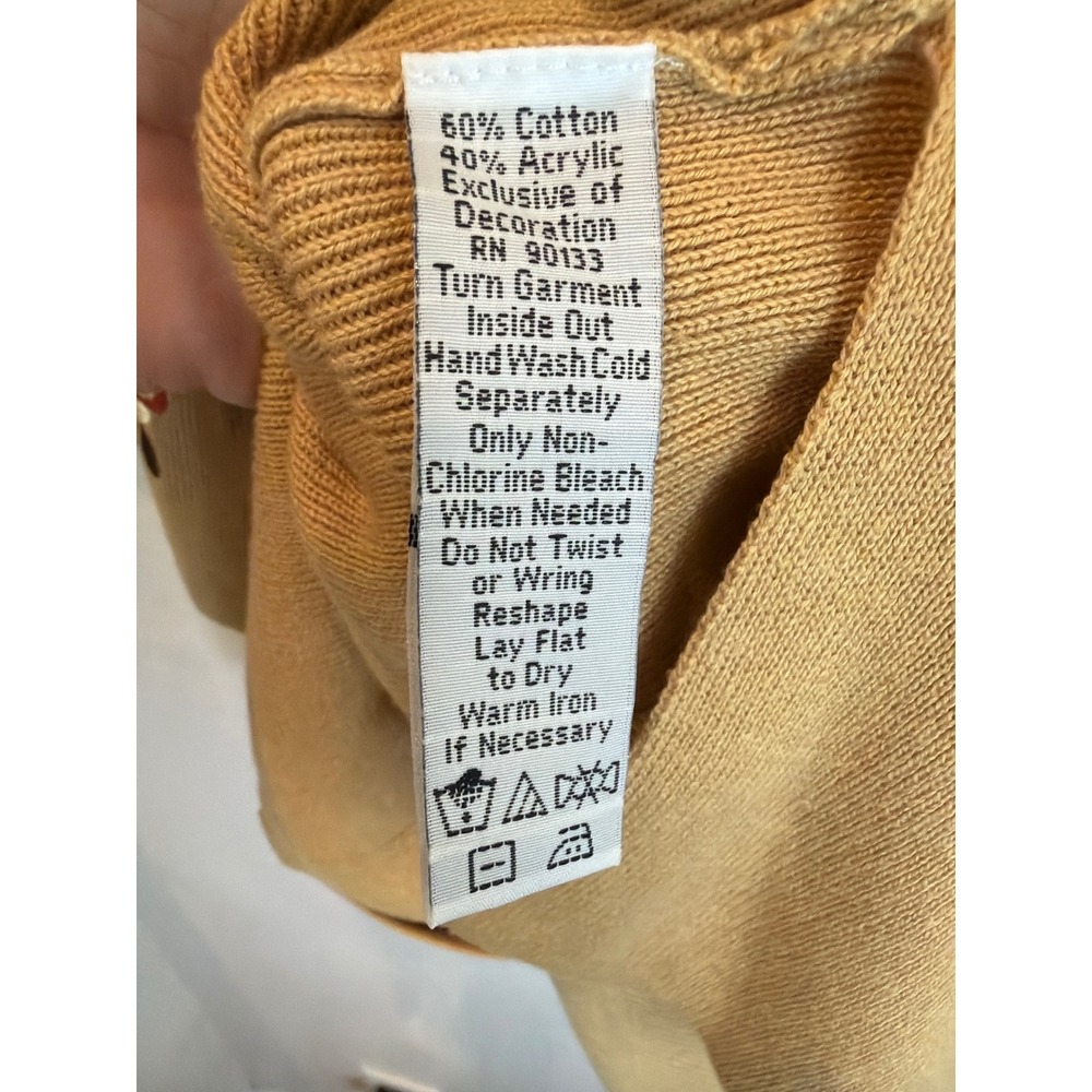 Bob Mackie Wearable Art Embroidered Dreamcatcher Cardigan Sweater Tan Womens M - Picture 6 of 6